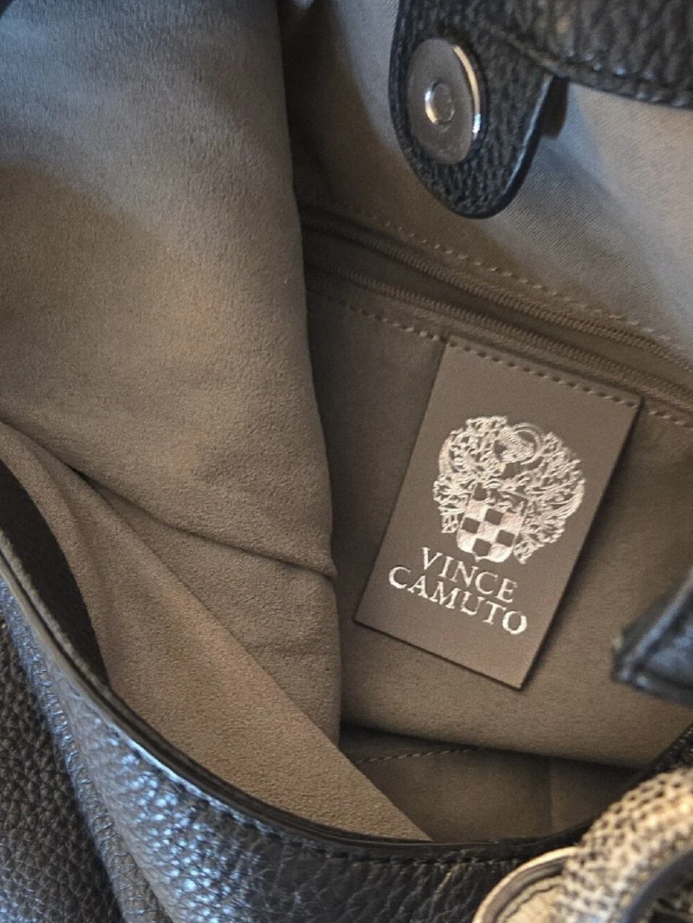 Pebbled leather hobo bag, Vince Camuto